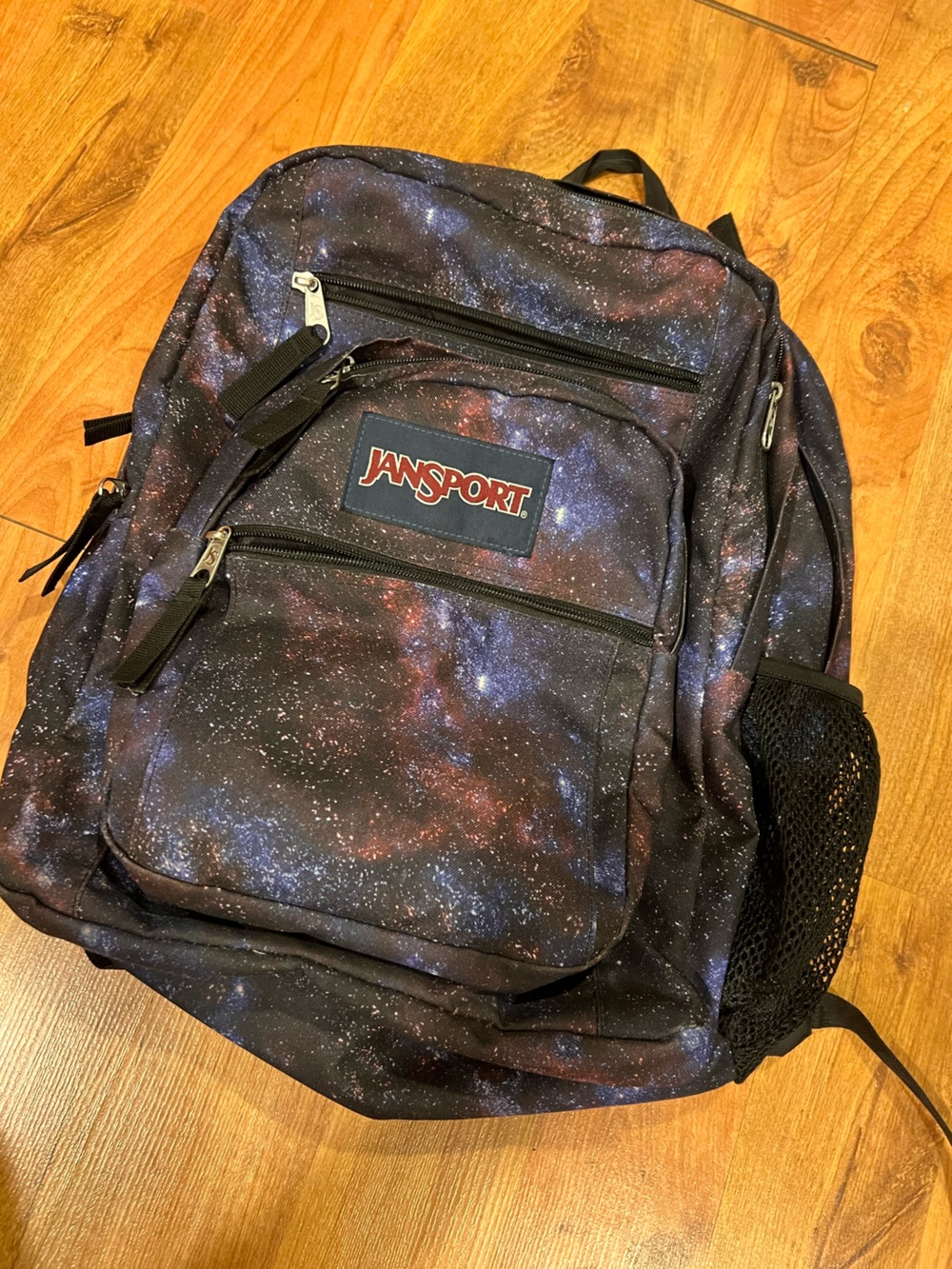 JanSport Galaxy Print Backpack - Black, Purple & Blue